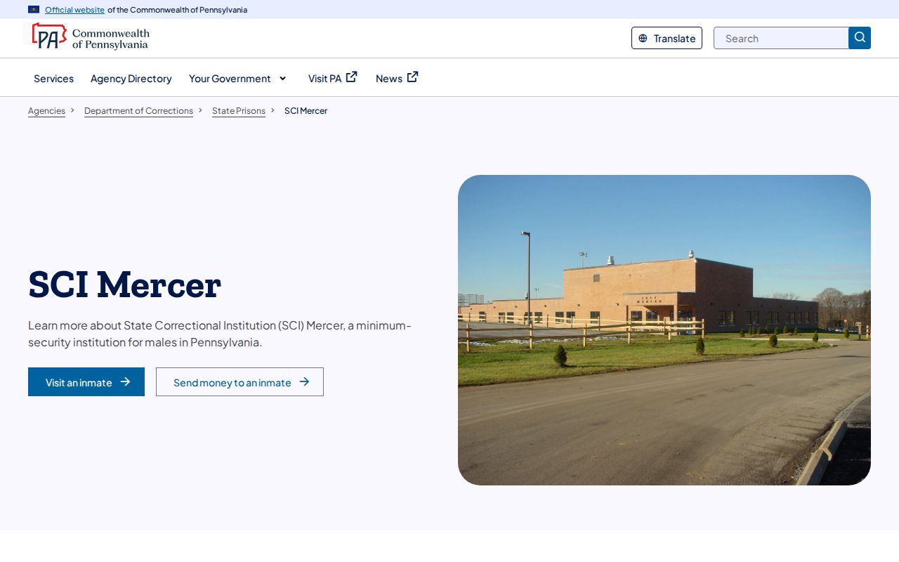 SCI Mercer facility history and state release information